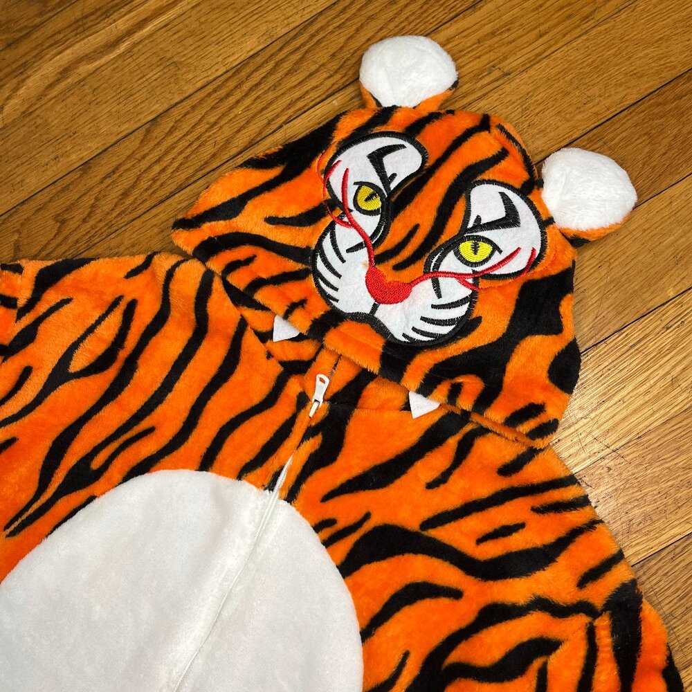 Kids Tiger Flannel Hoodie Halloween Costume Pajamas